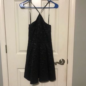 Black dress with paisley pattern